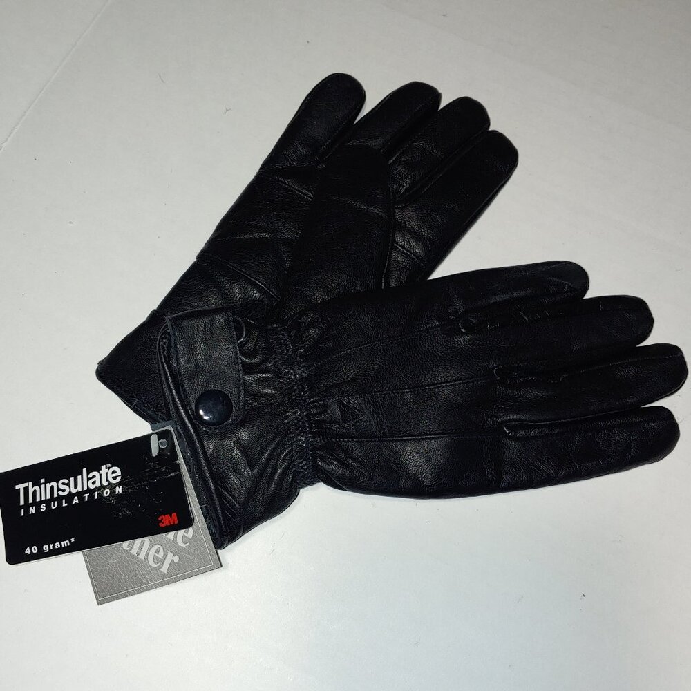 Thinsulate 40 Gram Genuine Leather Gloves Size M Black